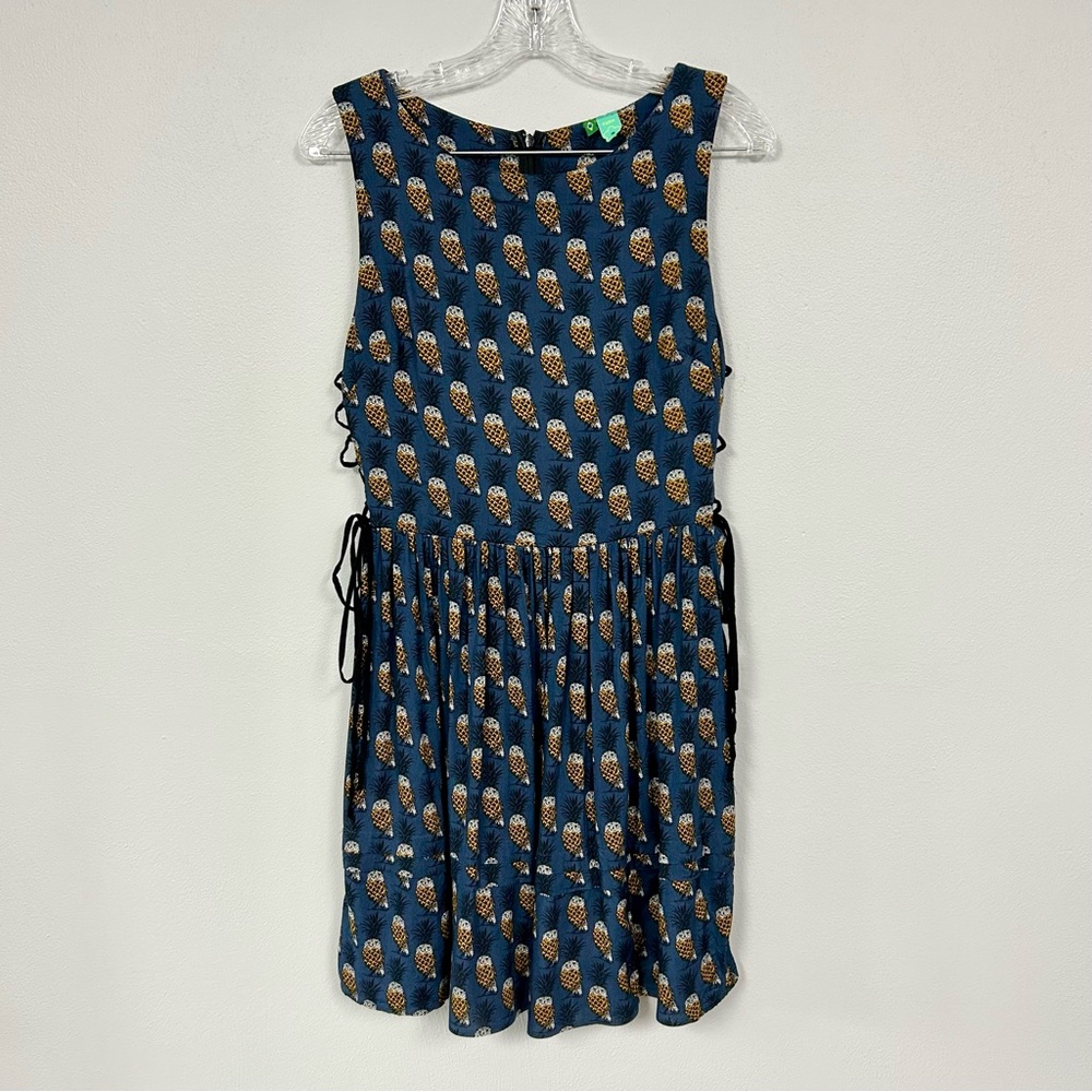 FARM RIO 🦉 Pineapple Owl Motif Mini Dress - Size 6